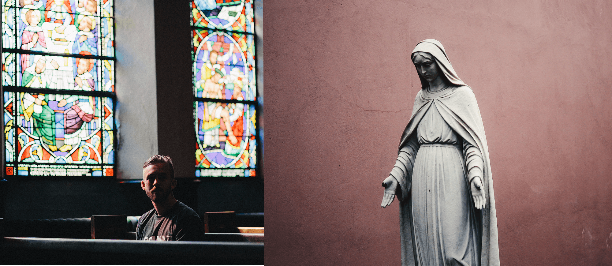 Man praying the rosary