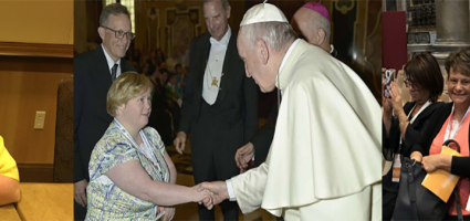 Bridget Brown with Pope Francis