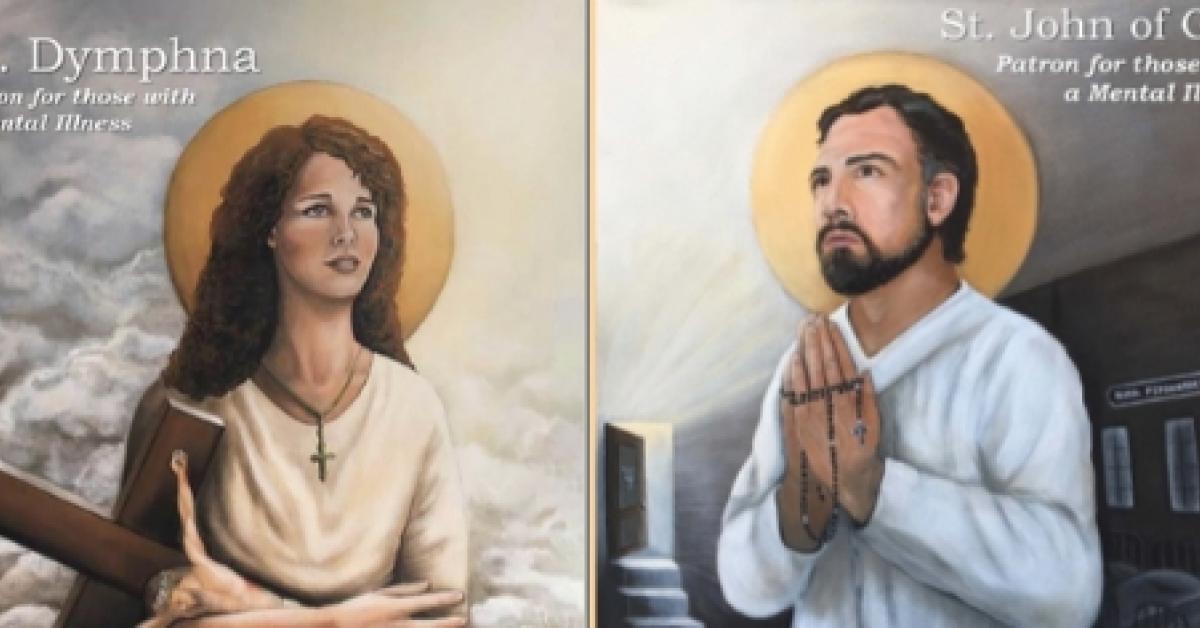 Saint Dymphna and Saint John of God Prayer Cards NCPD National